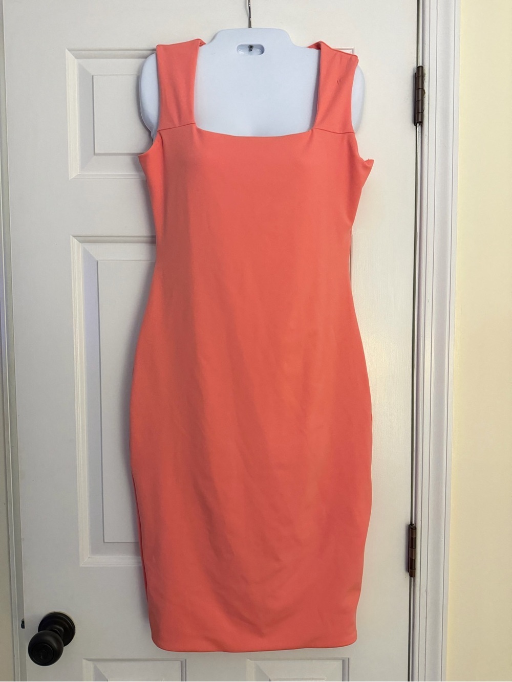 Fashion Nova Coral Double Lined Bodycon Midi Dress Women's Medium